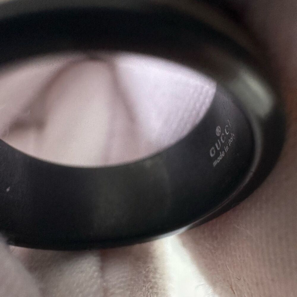 Gucci Icon GG Black Synthetic Corundum‎ Ring Size 5 - Picture 10 of 10
